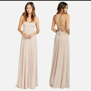 Show Me Your Mumu Godshaw Goddess Gown in Blush Dancing Queen Shine(XXS)NWT